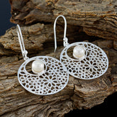 Layla White Dangle Earrings with Elegant Floral Design